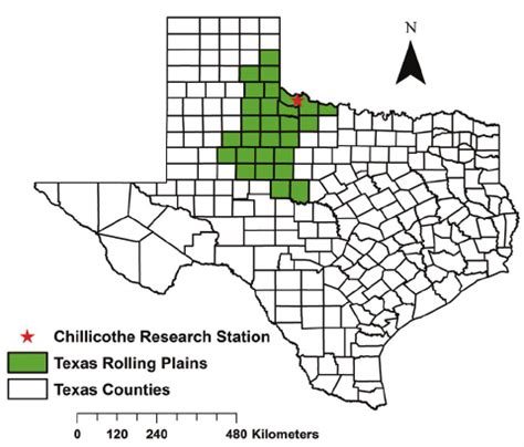 Spatial extent of the Texas Rolling Plains region and loca- tion of the ...