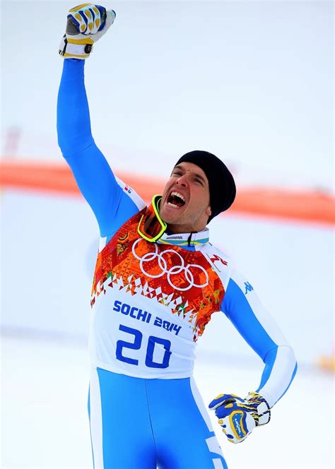 After winning the silver medal for the alpine skiing men's downhill | Emotional Moments During ...