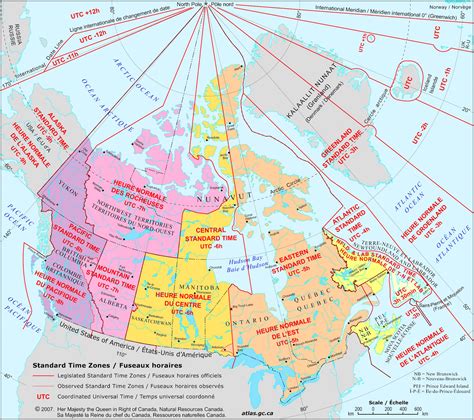 Canada - time zones • Map • PopulationData.net
