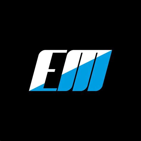 EM letter logo design on black background. EM creative initials letter logo concept. em icon ...