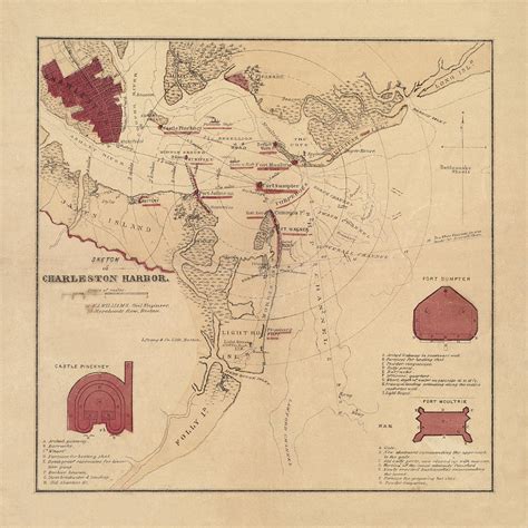 Map of Charleston Harbor 1862 Photograph by Andrew Fare - Fine Art America