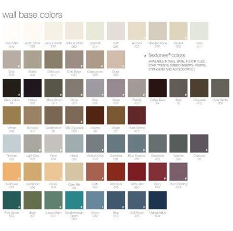 Roppe Cove Base Color Chart