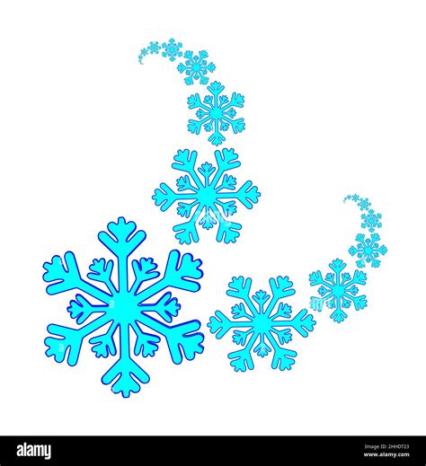 A giant snowflake silhouette with a background of spiralling flakes set ...