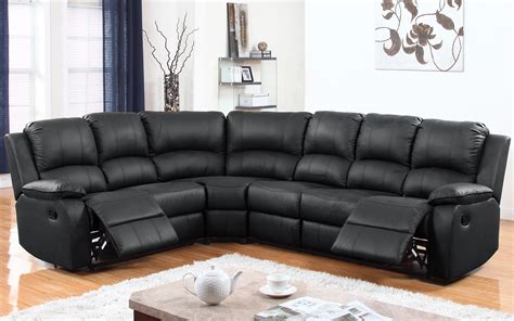 Classic Home Large Sectional Sofa Faux Bonded Leather Recliner End Seats, Black 647923463125 | eBay