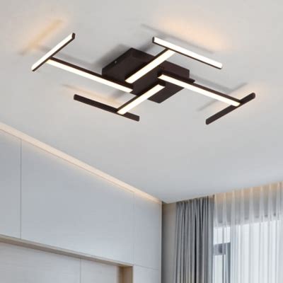 Silicon Gel Linear Ceiling Light Modern Design LED Flush Mount in Brown ...