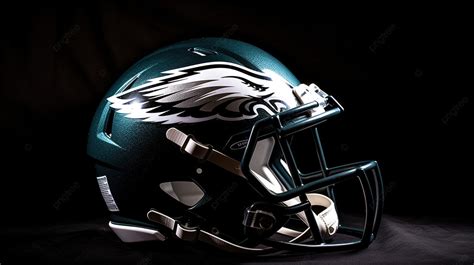 Philadelphia Eagles Helmet On The Black Backdrop Background ...