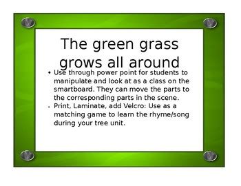 The green grass grows all around Rhyme/Song Tree Unit *FREE* by ASD ...