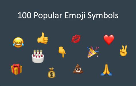 Top 100 Most Popular Emoji Symbols – WebNots