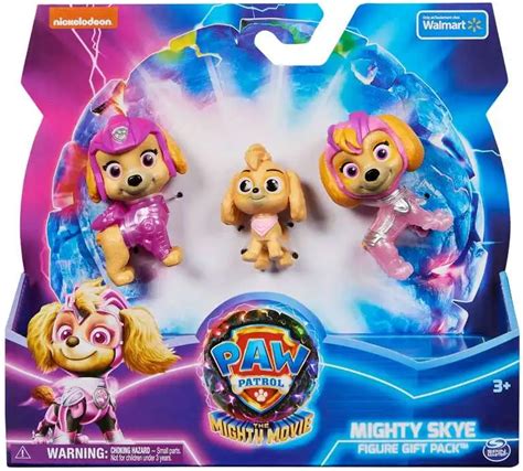 Paw Patrol The Mighty Movie Mighty Skye Exclusive Figure 3-Pack Spin ...