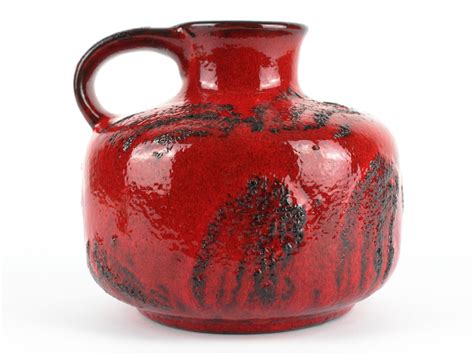 Home Décor XL wgp Scheurich Ceramic floor vase red black fat lava west ...