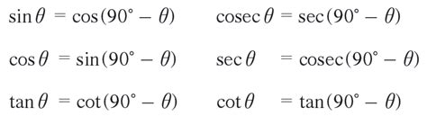 Complementary angles in trigonometry