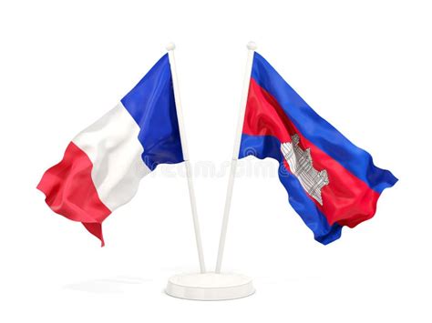 Cambodia and France Two Half Flags Together Stock Illustration ...