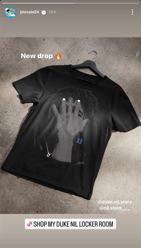 Duke guard Jared McCain flaunts his most recent merch collection via latest IG story: "New drop"