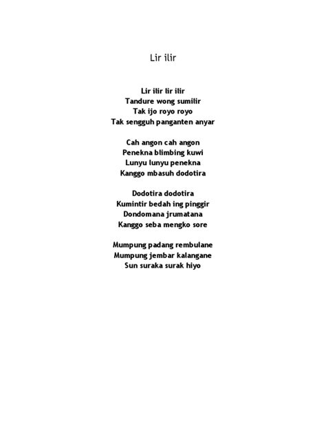 (PDF) Lirik Lagu Lir ilir - DOKUMEN.TIPS