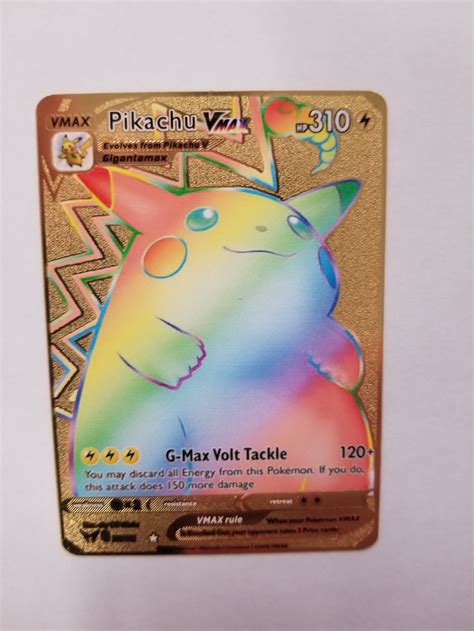 Metal Pokemon Card Pikachu VMAX Gold | Etsy