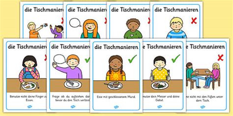 die Tischmanieren - german, Table Manners Rules Display Poster