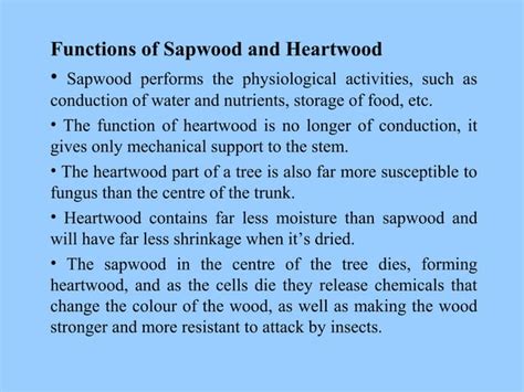 Sapwood and Heartwood | PPT