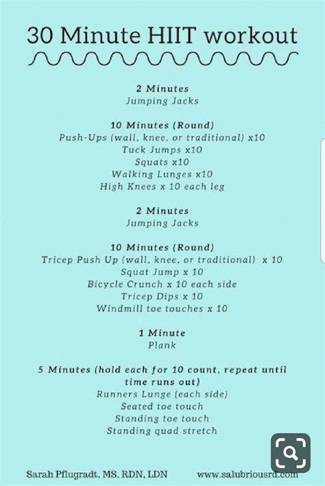 30 Minute HIIT Workout Plan