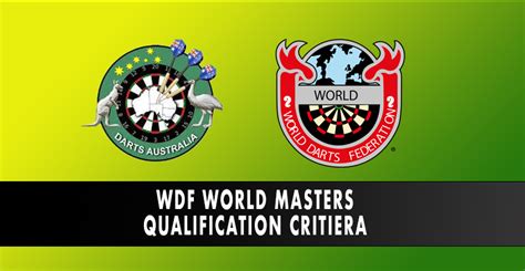 World Dart Federation (WDF) announces World Masters Qualification ...