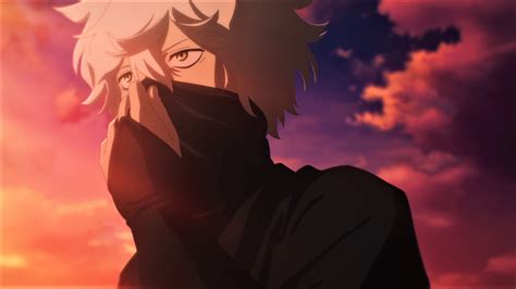 Wallpaper : Hell's Paradise Jigokuraku, gabimaru, mask, white hair, sky, clouds, sunset glow ...