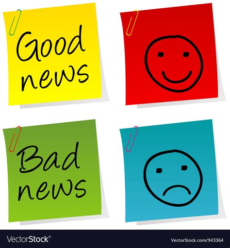 Good bad news notes Royalty Free Vector Image - VectorStock