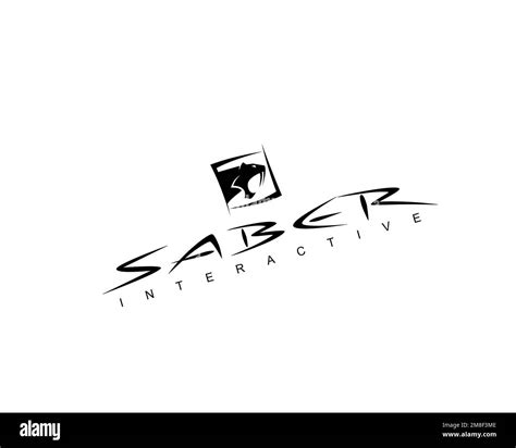 Saber Interactive, Rotated Logo, White Background Stock Photo - Alamy