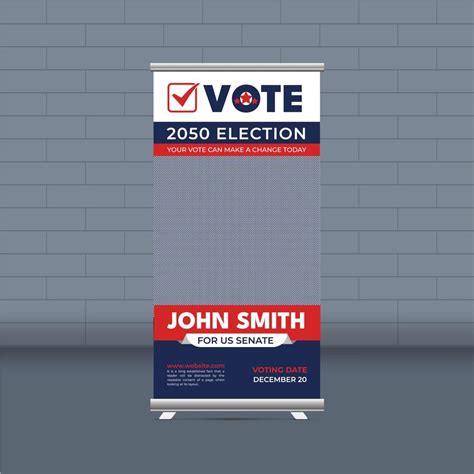 Election campaign roll-up banner template for district political ...