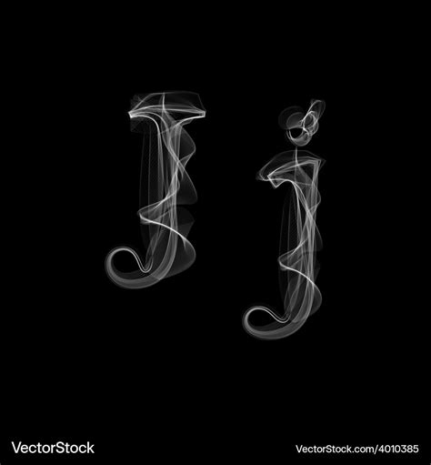 Smoke font letter j Royalty Free Vector Image - VectorStock