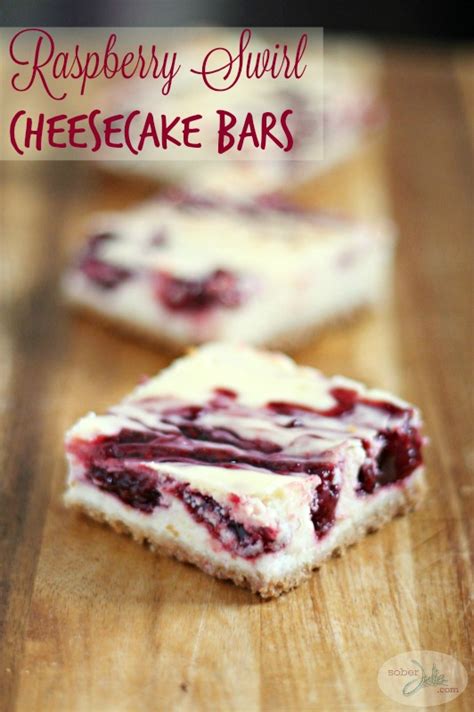 EASY Raspberry Swirl Cheesecake Bars Recipe - Sober Julie