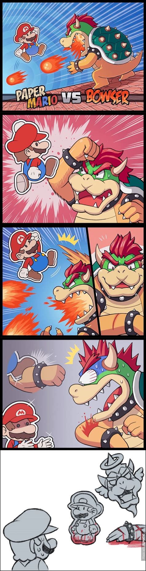 Paper Mario vs Bowser - 9GAG