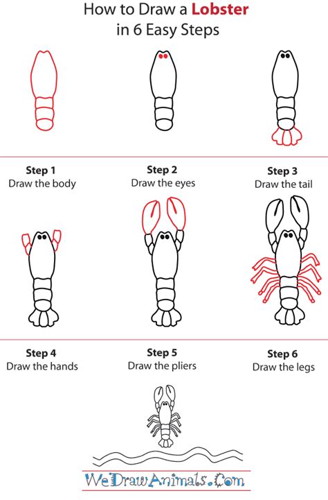 How To Draw A Cartoon Lobster Printable Drawing Sheet By | Images and Photos finder