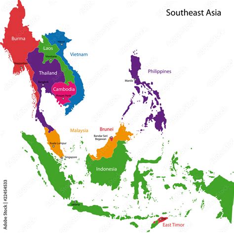 East Asia Political Map With Capitals