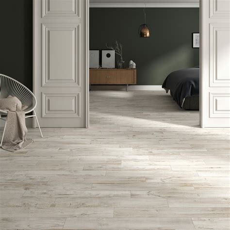 Hardwood White Wood Effect Anti-Slip Porcelain Floor Tile ...