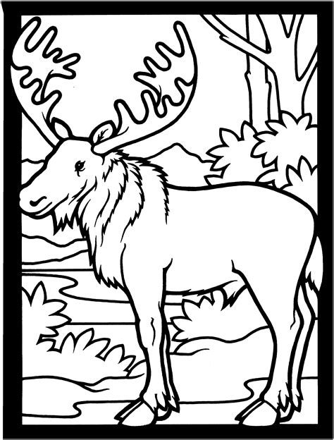 Free Moose Coloring Pages