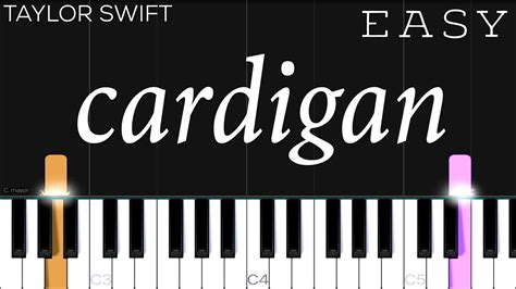 Taylor Swift - cardigan | EASY Piano Tutorial - YouTube