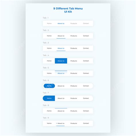 9 Different Tab Menu Ui Kit Template Download on Pngtree