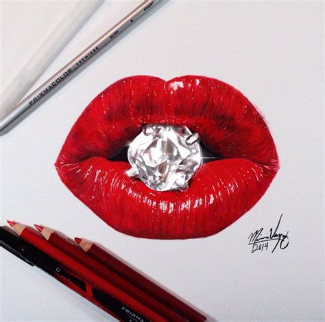 realistic lips color pencil drawing. Read full article: http ...