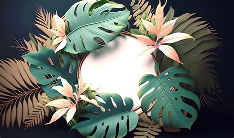 Premium Photo | Delightful tropical leaf border perfect for natureinspired designs