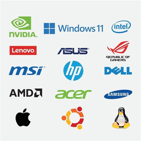 computer brand logos international technology editorial icons ...