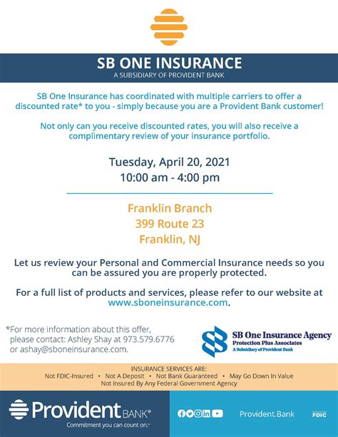 Provident Bank on Twitter: "Join us on April 20, 2021 at our Franklin ...