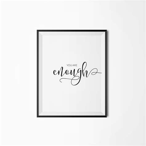 Printable poster You are enough Motivational poster