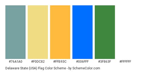 Delaware State (USA) Flag Color Scheme » State Flags » SchemeColor.com | Blue color schemes ...