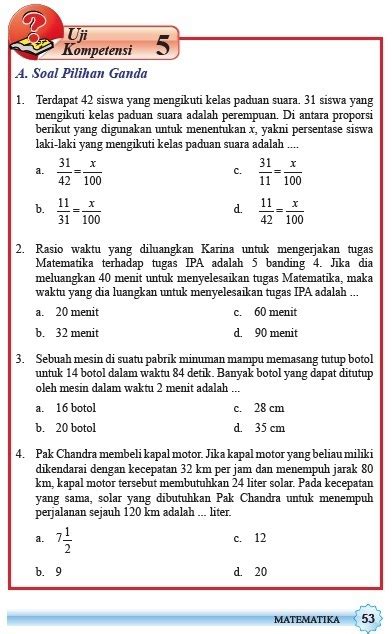 Contoh Soal Dan Jawaban Perbandingan Kelas 5 Sd | soal algoritma