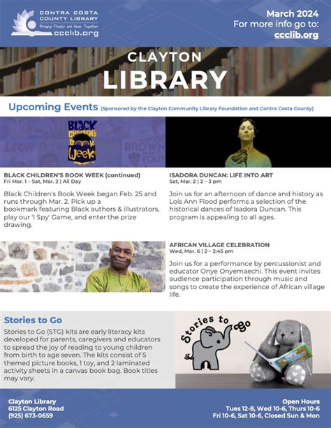 2024 Activities at the Library – Clayton Community Library Foundation