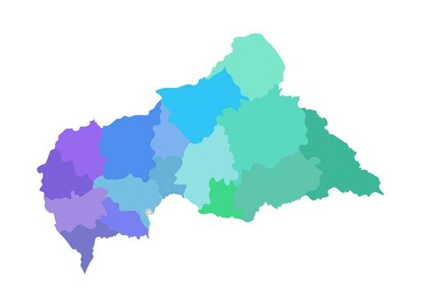 Vector isolated illustration of simplified administrative map of Central African Republic, CAR ...