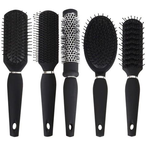 Black Hair Brush Set 5 Brushes Salon Styler Professional Styling Blow ...