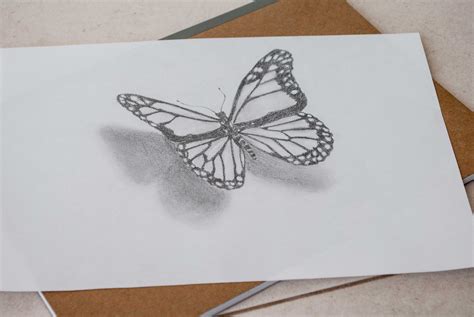 Step By Step 3D Butterfly Drawings In Pencil / Monarch Butterfly Colored Pencils Awesome Lessons ...