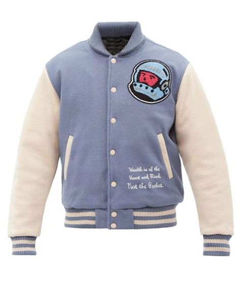 BBC Billionaire Boys Club Blue and Off-White Cafeteria Varsity Jacket - Jackets Masters