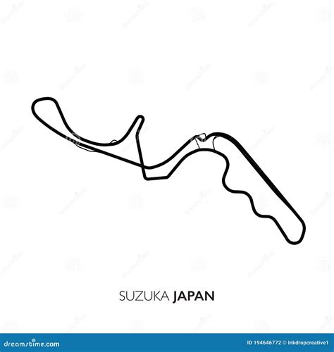 Suzuka Circuit, Japan. Motorsport Race Track Vector Map | CartoonDealer.com #194646772