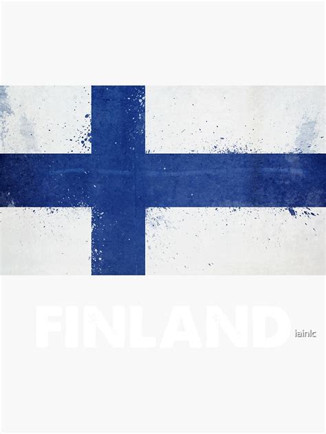 "Finland Flag design | Finn design" Sticker by iainlc | Redbubble